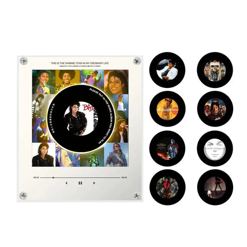 Automatic Singing Magnetic Fridge Magnet Rotating Disc Night Light NFC Induction Acrylic Refrigerator Magnetic Rotary Disc Decor