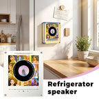 Automatic Singing Magnetic Fridge Magnet Rotating Disc Night Light NFC Induction Acrylic Refrigerator Magnetic Rotary Disc Decor